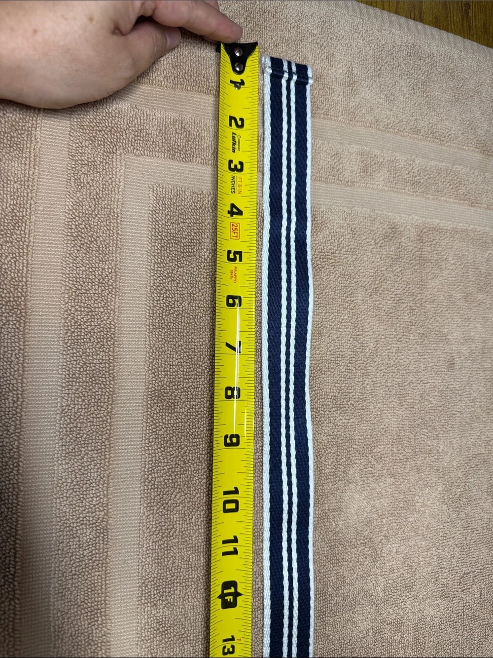 Polo Ralph Lauren Kids Navy White Striped Canvas Web D-Ring Belt Preppy 8-10